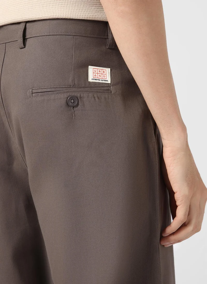 Urbano Fashion  Urbano Fashion Men's Dark Grey Loose Baggy Fit Solid Chino Trousers Non-Stretchable for Men | Best Price UAE